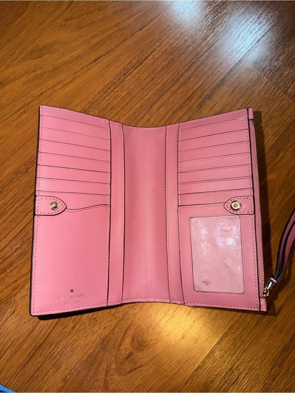 kate spade Pink Pebbled Leather Wristlet Clutch